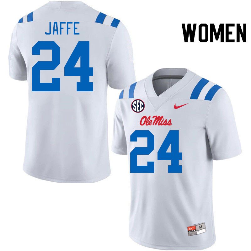 Women #24 Andy Jaffe Ole Miss Rebels 2024 New Uniforms College Football Jerseys Stitched-White